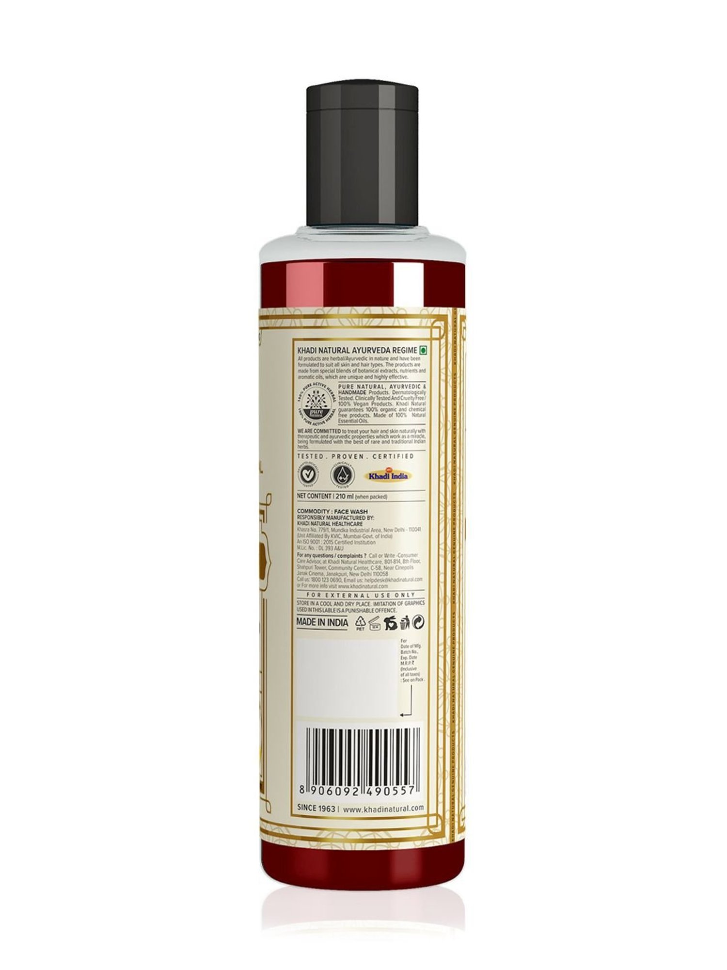 Khadi Natural Sandalwood & Honey Face Wash - 210 ml