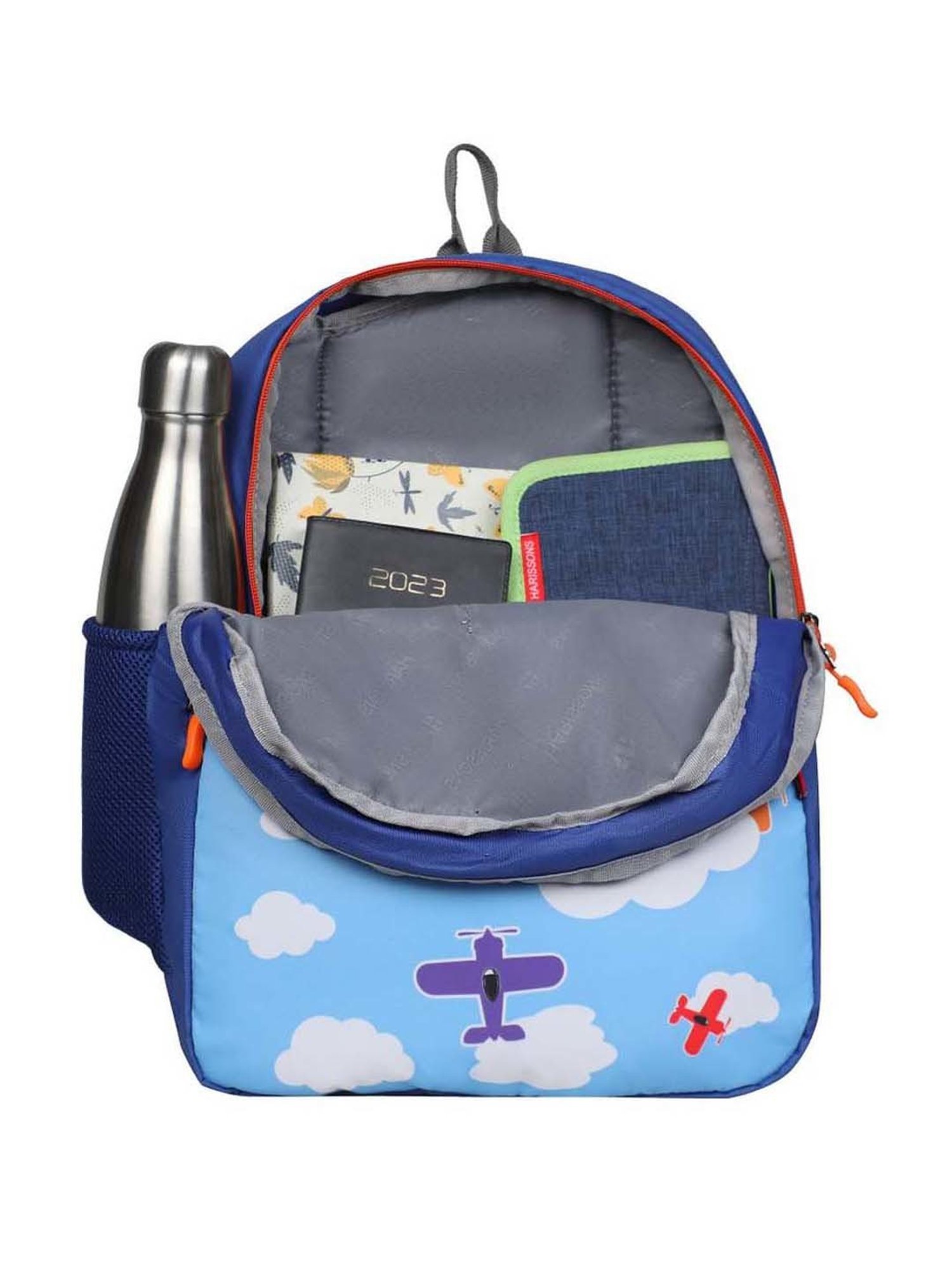 Harissons Air Kids Blue Polyester Printed Backpack - 14 Ltrs