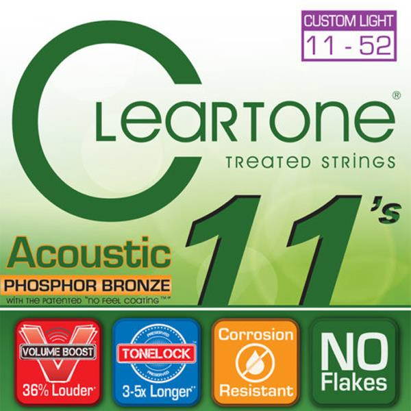 Cleartone Acoustic Guitar Strings - Phosphor Bronze - CL .011 .052 - 1 Pack