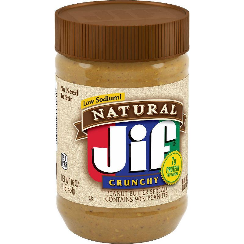 Jif Natural Crunchy Peanut Butter - 16oz