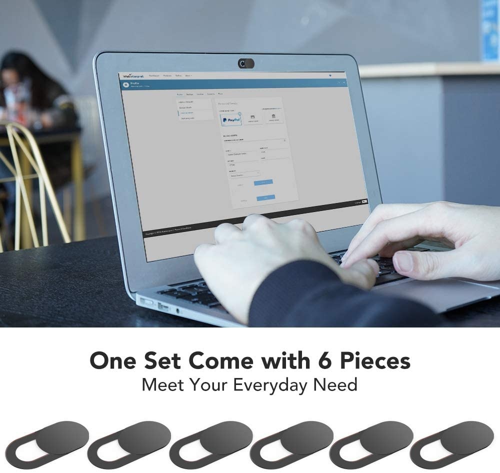 Webcam Cover 0.03 inch 6-Pack Camera Cover Slide Ultra Thin Camera Blocker Protect Your Privacy Security for MacBook Air, Laptop, iPad, iMac, PC, Desktop, iPhone 8/7/6 Plus