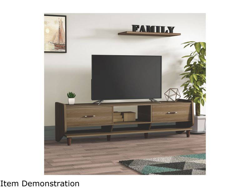Furniture of America Honey Walnut Waggoner Mid-Century Wood 70-Inch TV Stand