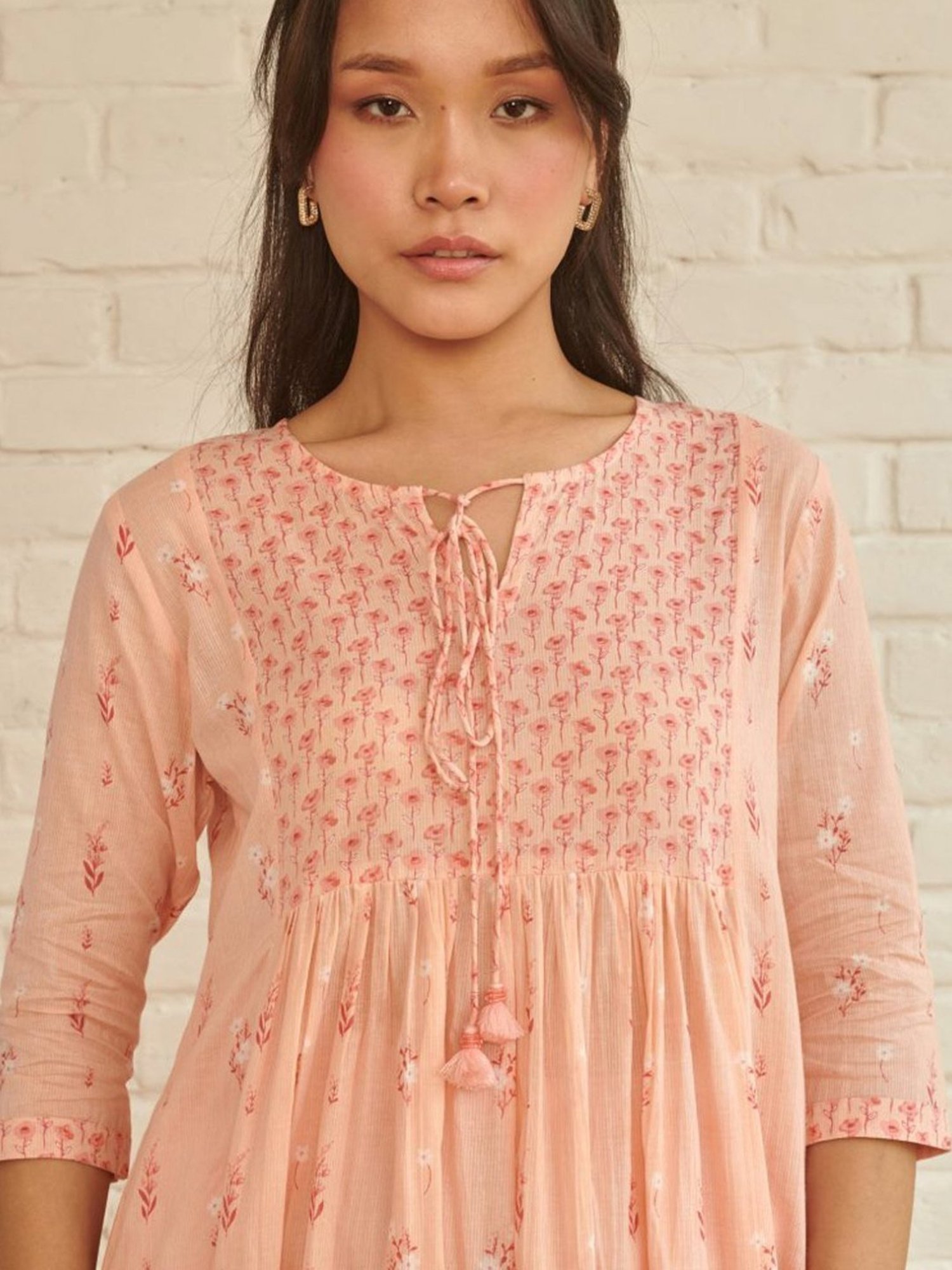 Prakriti Jaipur Peach Peony Kurta