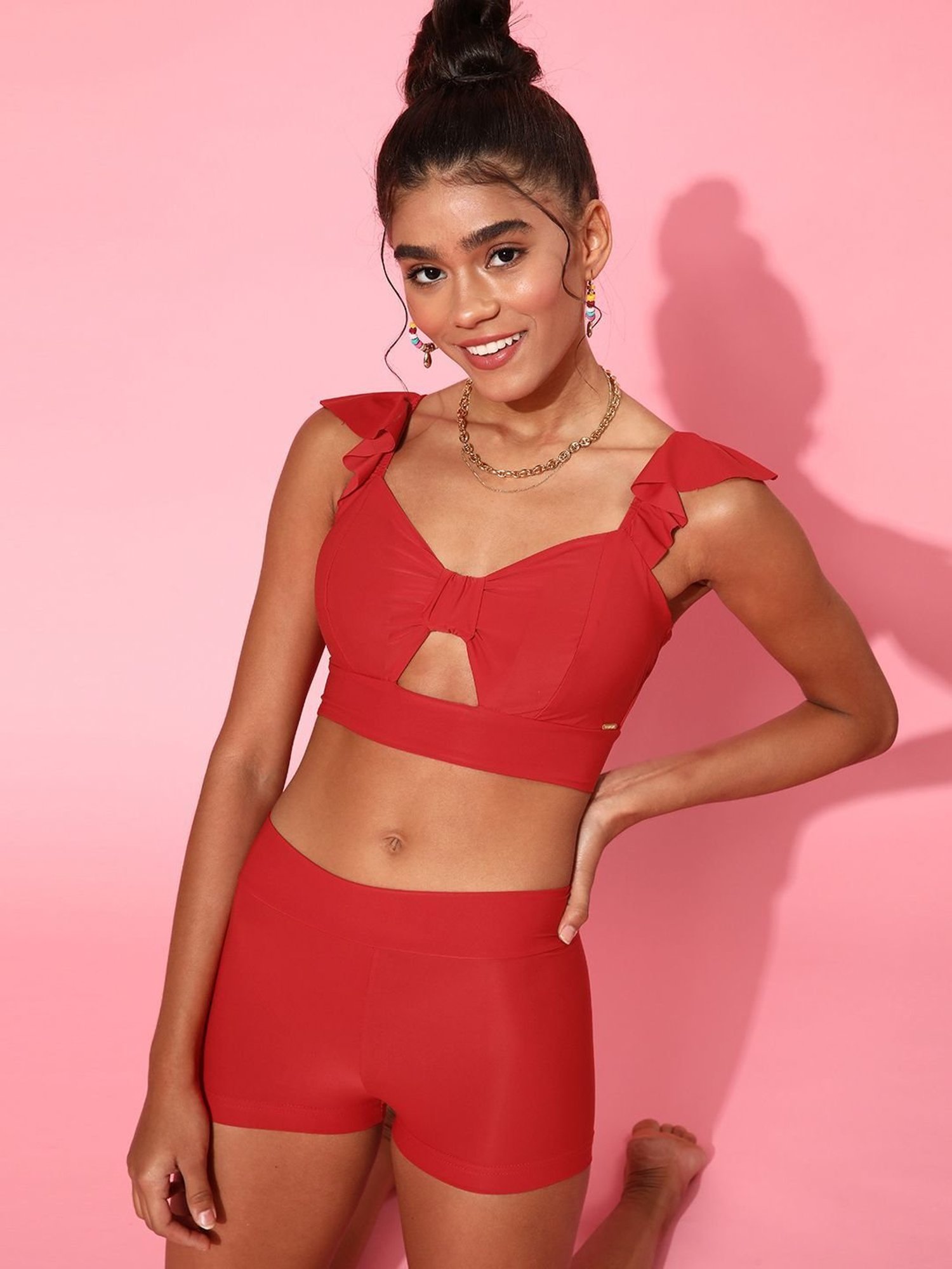 Da Intimo Red Bralette Brief Set