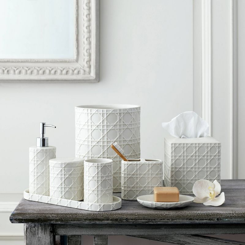 Wicker Lotion Dispenser White - Cassadecor