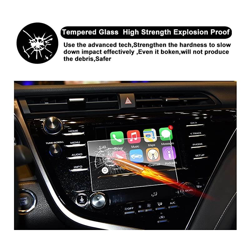 2018 Camry 7In InDash Screen Protector HD Clear Tempered Glass Car Navigation Screen Protective Film AXVH70 AXVH70N Compatible with LE SE NOT FOR 8IN