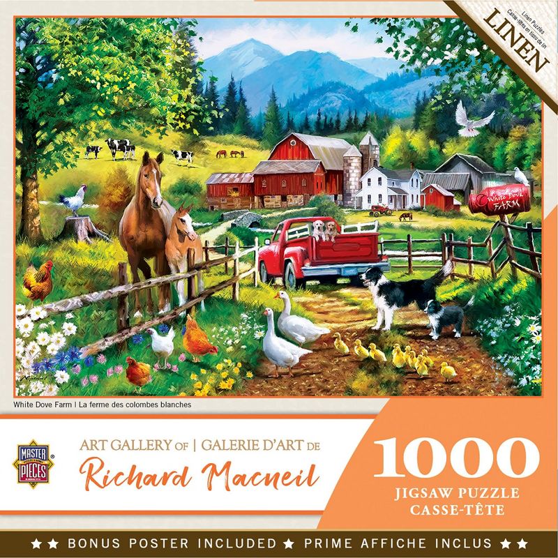 MasterPieces Art Gallery Puzzles Collection - White Dove Farm 1000 Piece Jigsaw Puzzle