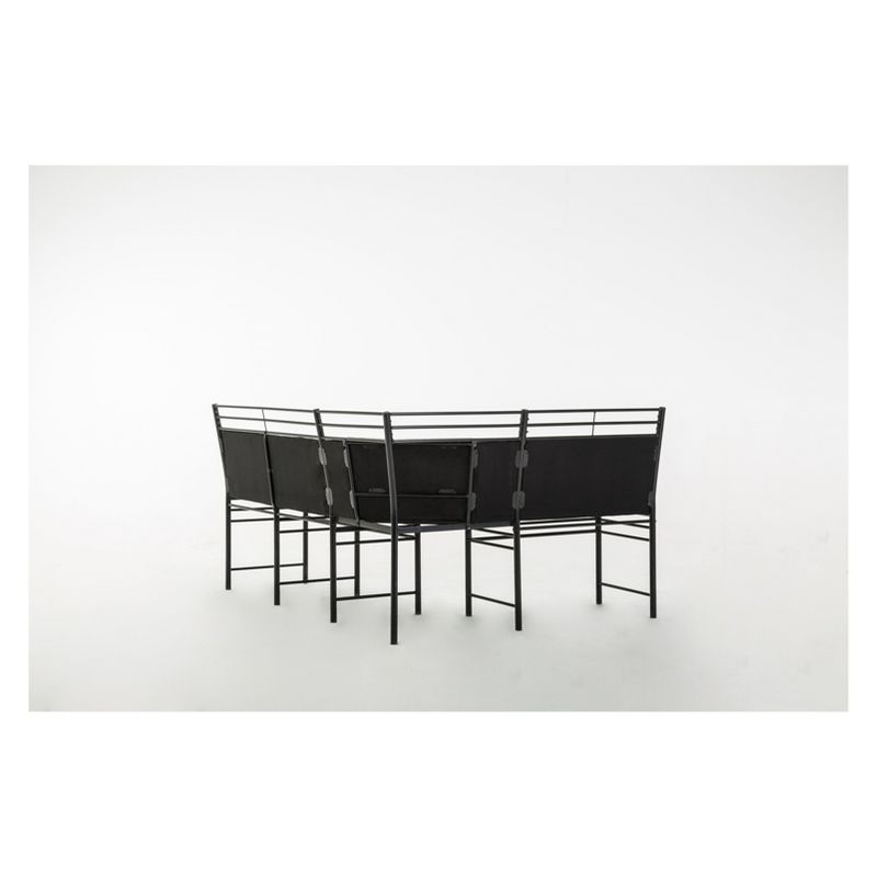 2pc Gareth Breakfast Nook Dining L Chair & Bench Black ( ) - Boraam