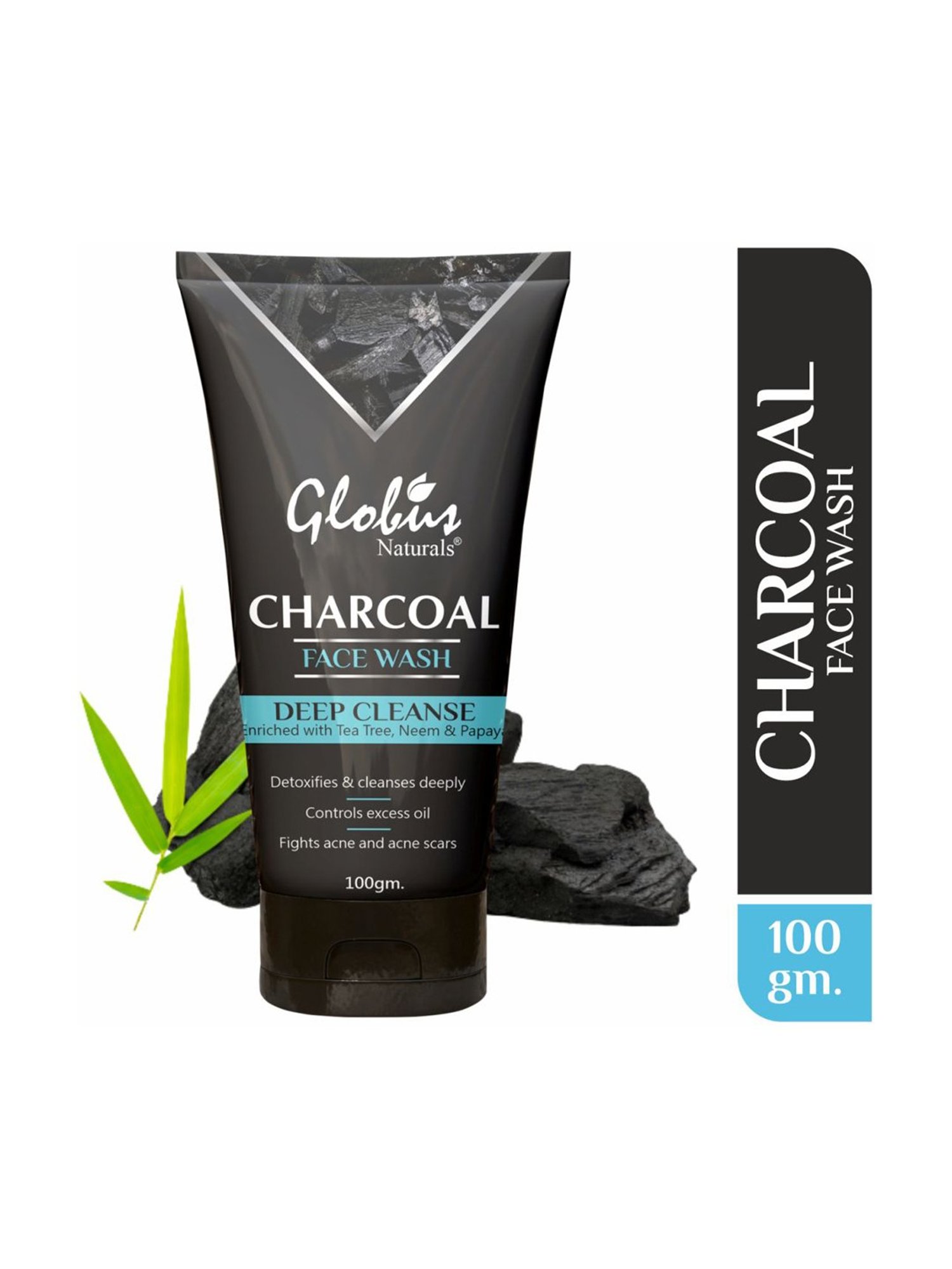 Globus Naturals Charcoal Detoxifying Combo Kit for Exfoliation, Anti-acne & Pimples