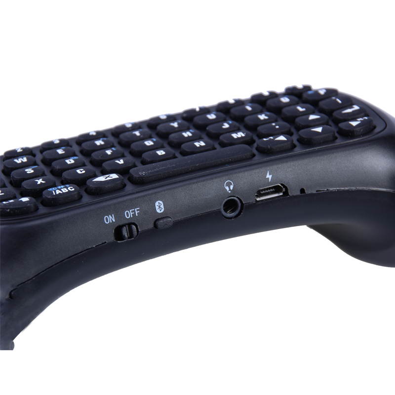 BS-MALL Black Mini Bluetooth Wireless Chatpad Message Game Controller Keyboard for Playstation PS4 Controller