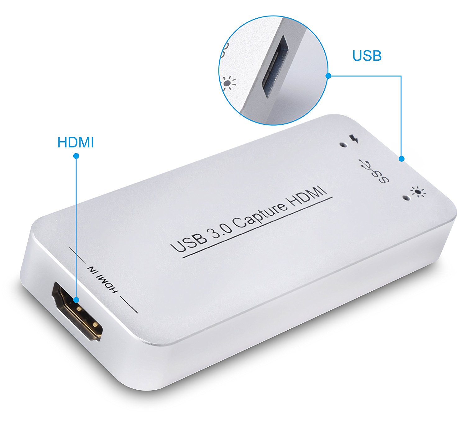 DIGITNOW! USB Capture HDMI Video Card, Broadcast Live Stream and Record, HDMI to USB Dongle Full HD 1080P Live Streaming Video Game Grabber Converter
