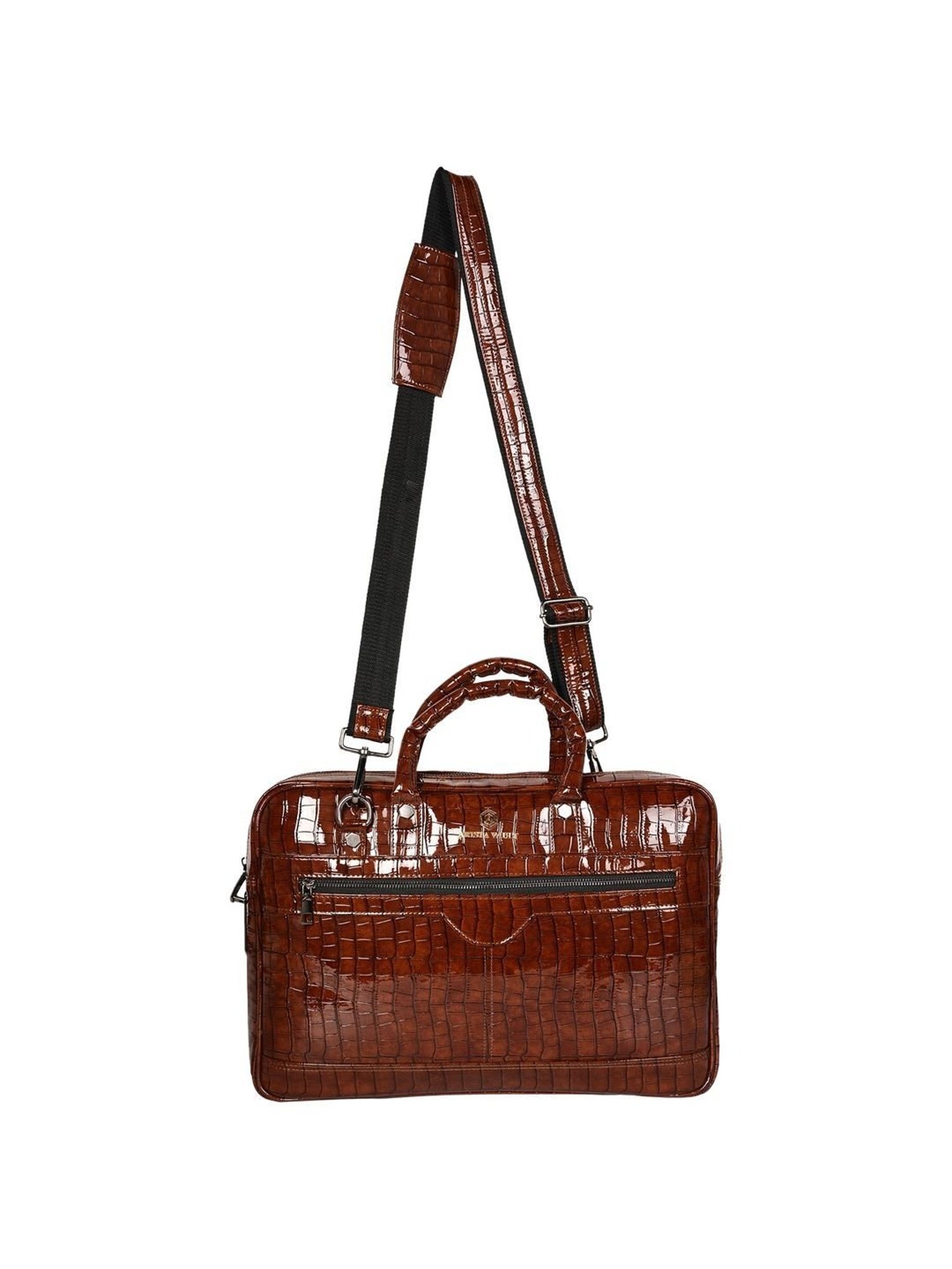 Arista Vault Brown PU Medium Laptop Messenger Bag