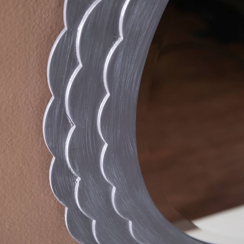 30.25" x 30.25" Round Capeyon Decorative Wall Mirror Gray - Southern Enterprises