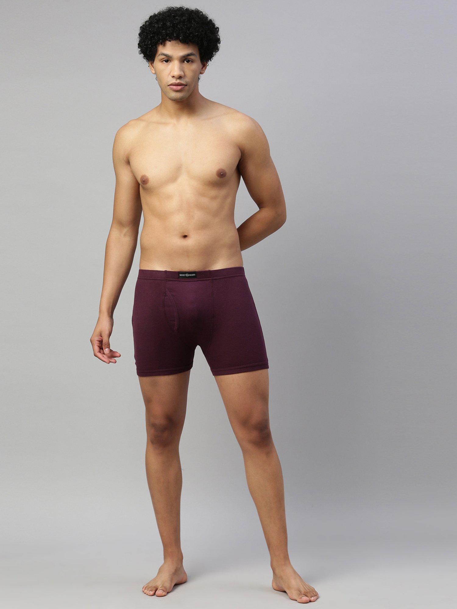 DIXCY SCOTT MAXIMUS Black & Wine Cotton Regular Fit Trunks - Pack Of 2