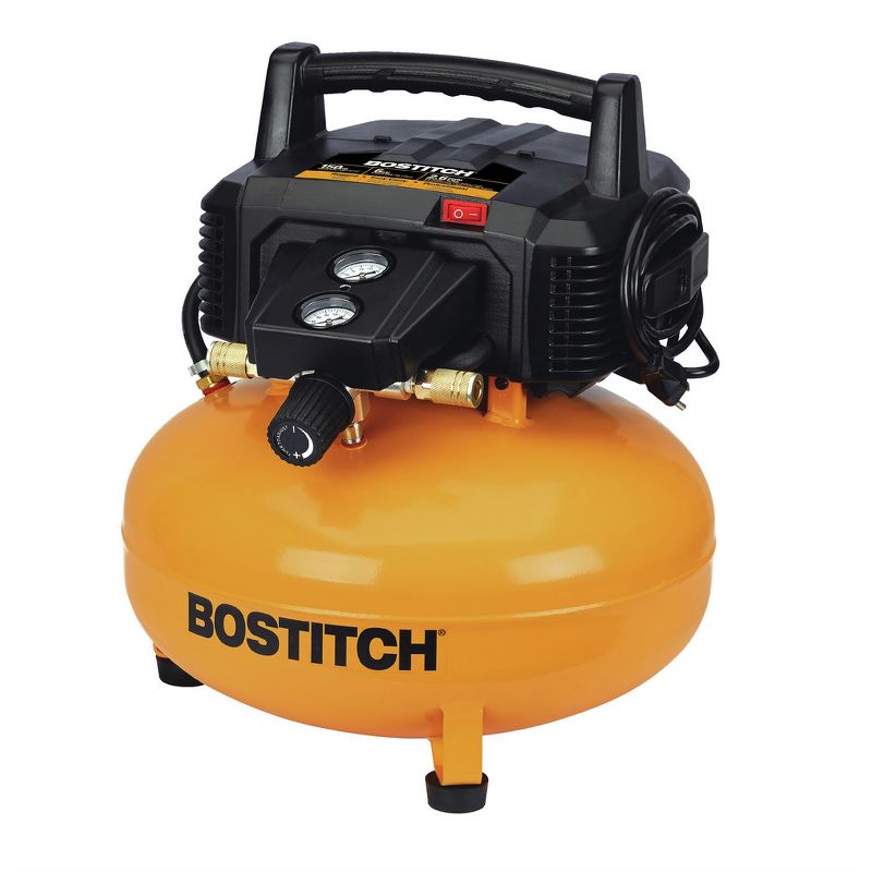Bostitch BTFP02012-R 0.8 HP 6 Gallon Oil-Free Pancake Air Compressor