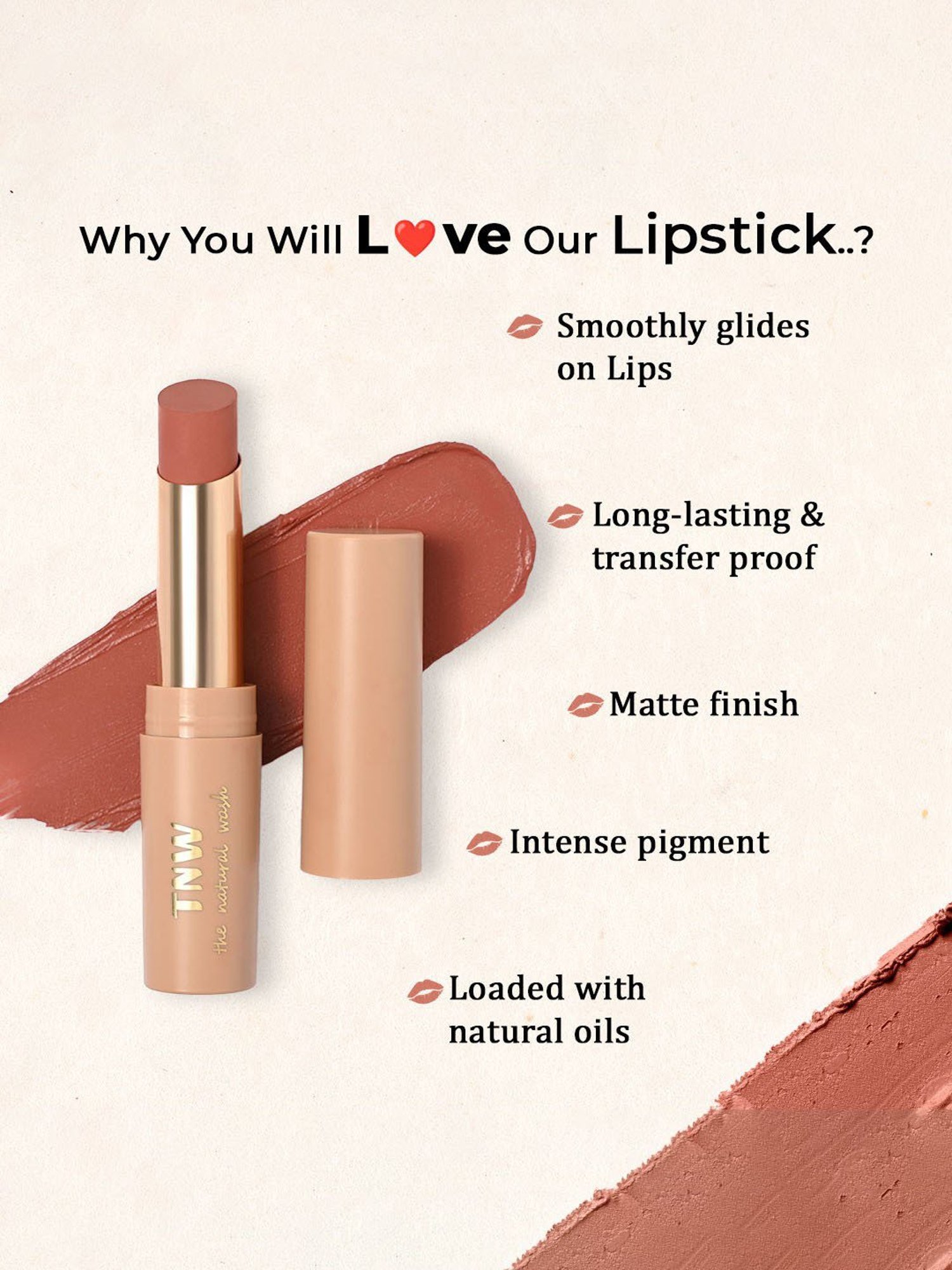 TNW-The Natural Wash Silky Matte Fusion Longstay Lip Color 04 Supernova Scarlet - 3.5 gm