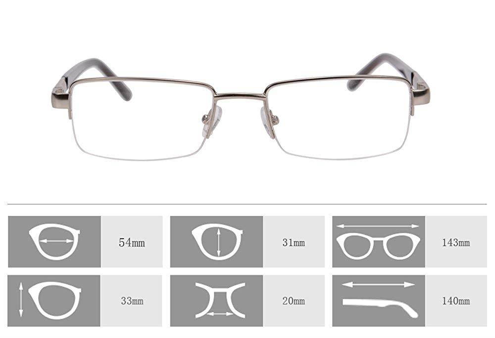 SHINU Metal Frame Blue Light Blocking Reading Glasses 1.56 Lenses-6334