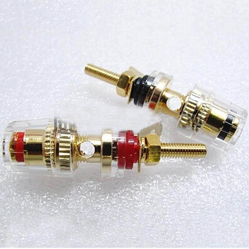 A pair(Red+Black) Banana connector Copper Binding Post banana plug sockets for Loudspeakers Terminal Connector New
