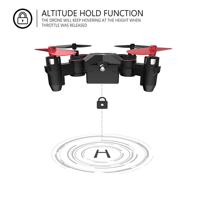 HS190 Foldable Mini Nano RC Drone for Kids Gift Portable Pocket Quadcopter with Altitude Hold 3D Flips and Headless Mode Easy to Fly for Beginners