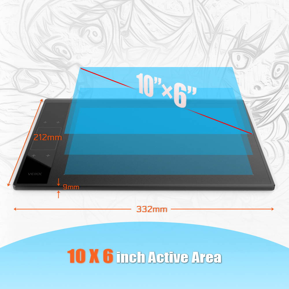 VEIKK A30 V2 10x6 inch Digital Graphics Drawing Tablet Pen Tablet with Battery-Free Passive Pen and Smart TouchPad & 4 Touch Keys(8192 Levels Pressure)