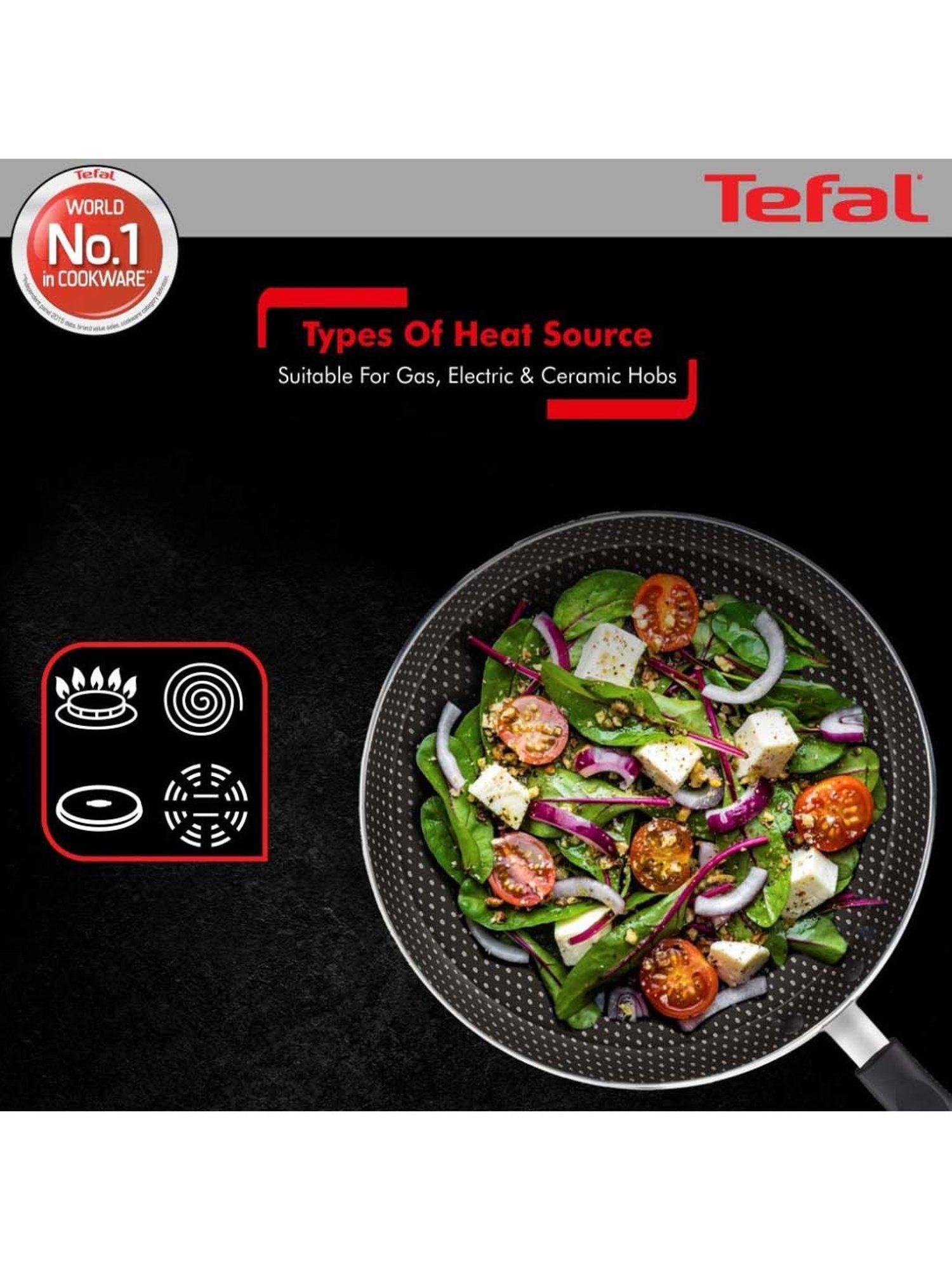 Tefal Simply Chef Red Aluminium 30 cm Flat Tawas (1 L)