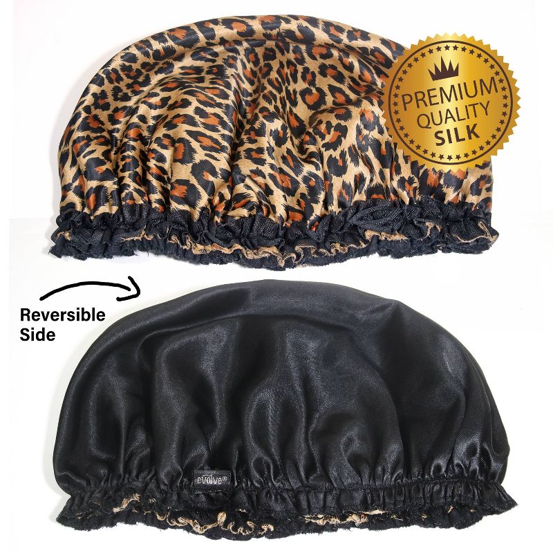 Evolve Satin Reversible Bonnet - Cheetah - Black - 1ct