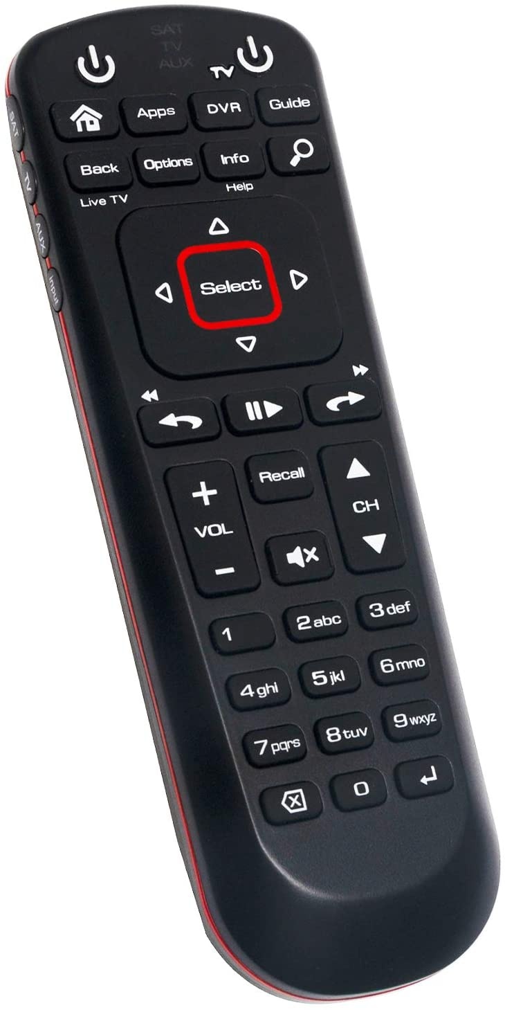 New Network 52.0 Replacement Remote Control Compatible with Dish Network with 3 Modes SAT TV AUX