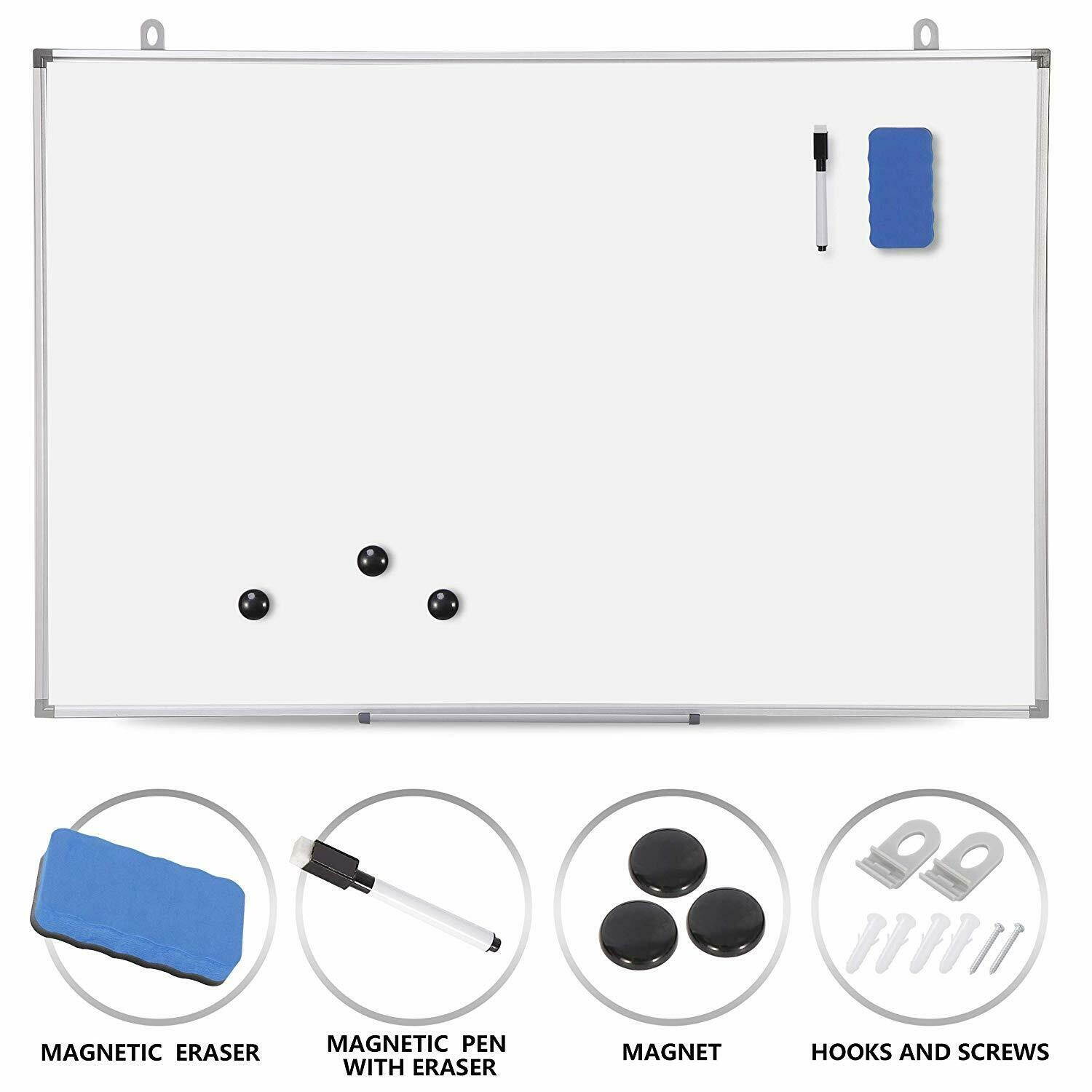 Magnetic Whiteboard 36 x 24 inch Dry Erase White Board Wall Hanging Board