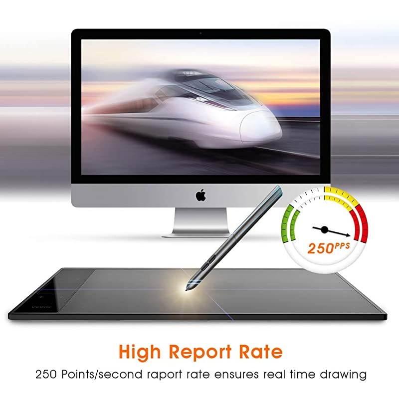Drawing Tablet  A30 10x6 Inch Pen Tablet with Pressure Sensitivity 8192 Levels Battery Free Pen for Digital Drawing with Artist Glove