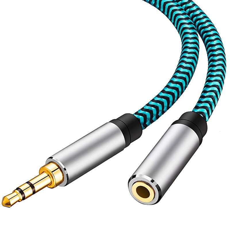 Aux Cable 15 ft 35mm Male to Male Stereo Aux Cord 35mm Auxiliary Audio Cable Nylon Braided Male to Male Stereo Audio Cables Compatible CarHome StereosSpeakeriPhone iPod iPadHeadphones