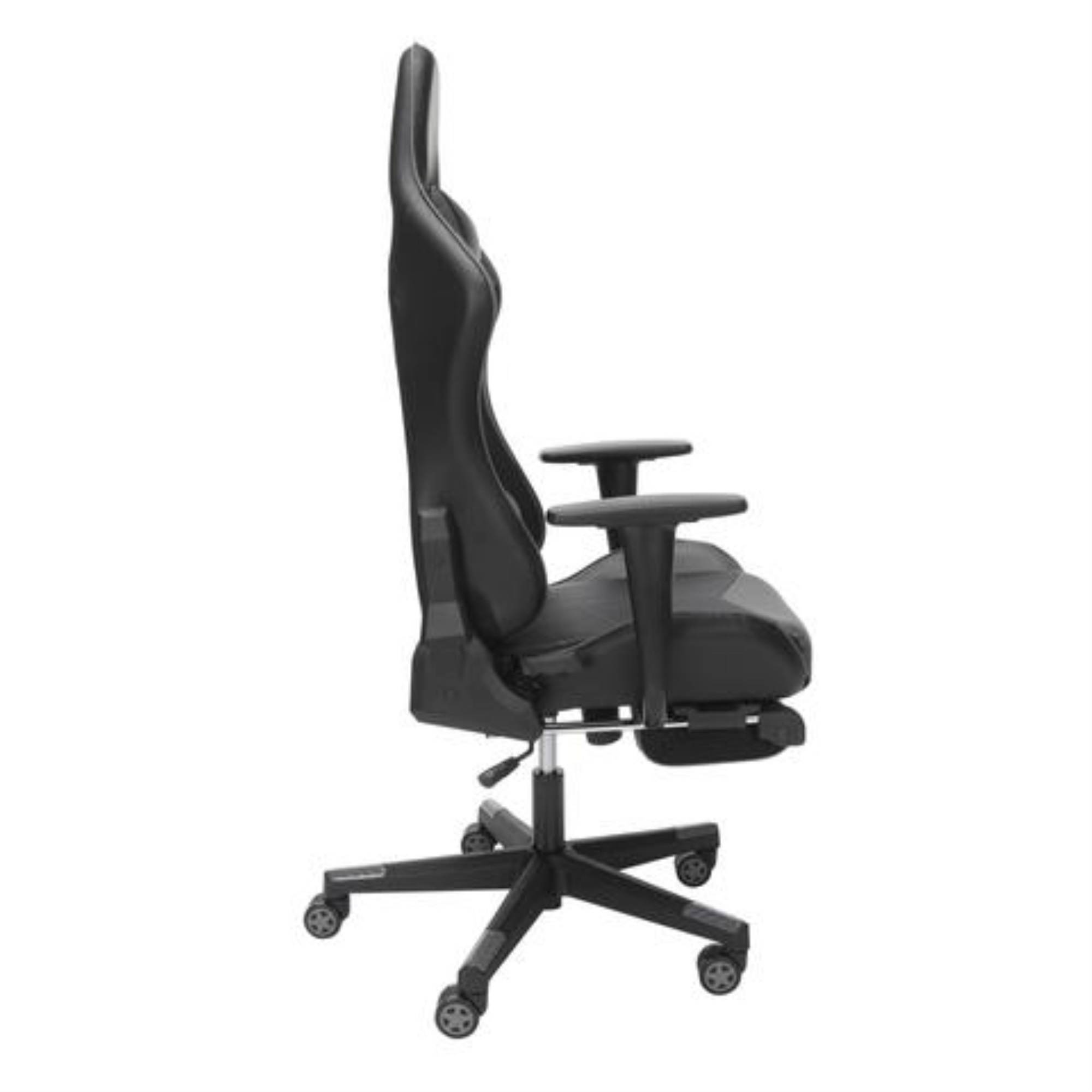 Essentials Collection High Back PU Leather Gaming Chair, with Extendable Footrest, in White (ESS-6075FR-WHT)