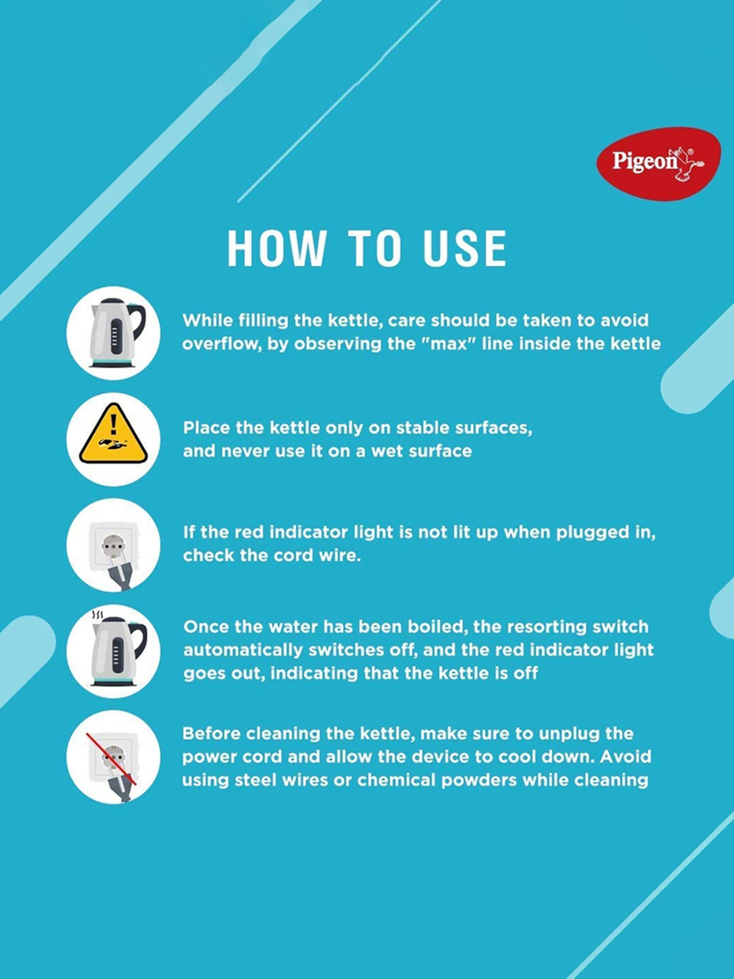 Pigeon by Stovekraft Swift Multi Cook Kettle 1.5L (Blue)