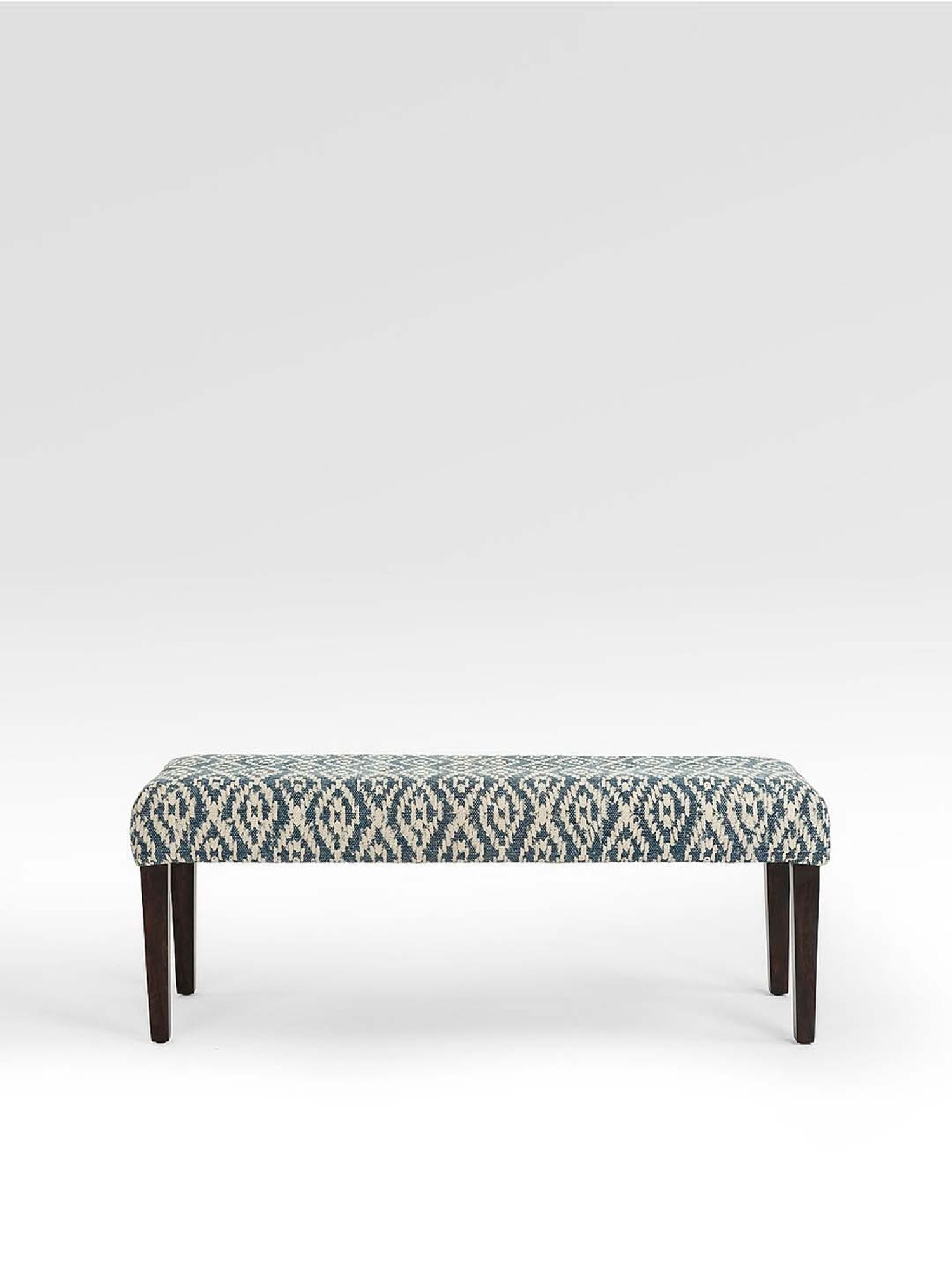 Fabindia Home Home Grey & Brown Sheesham Wood Bench with Durrie