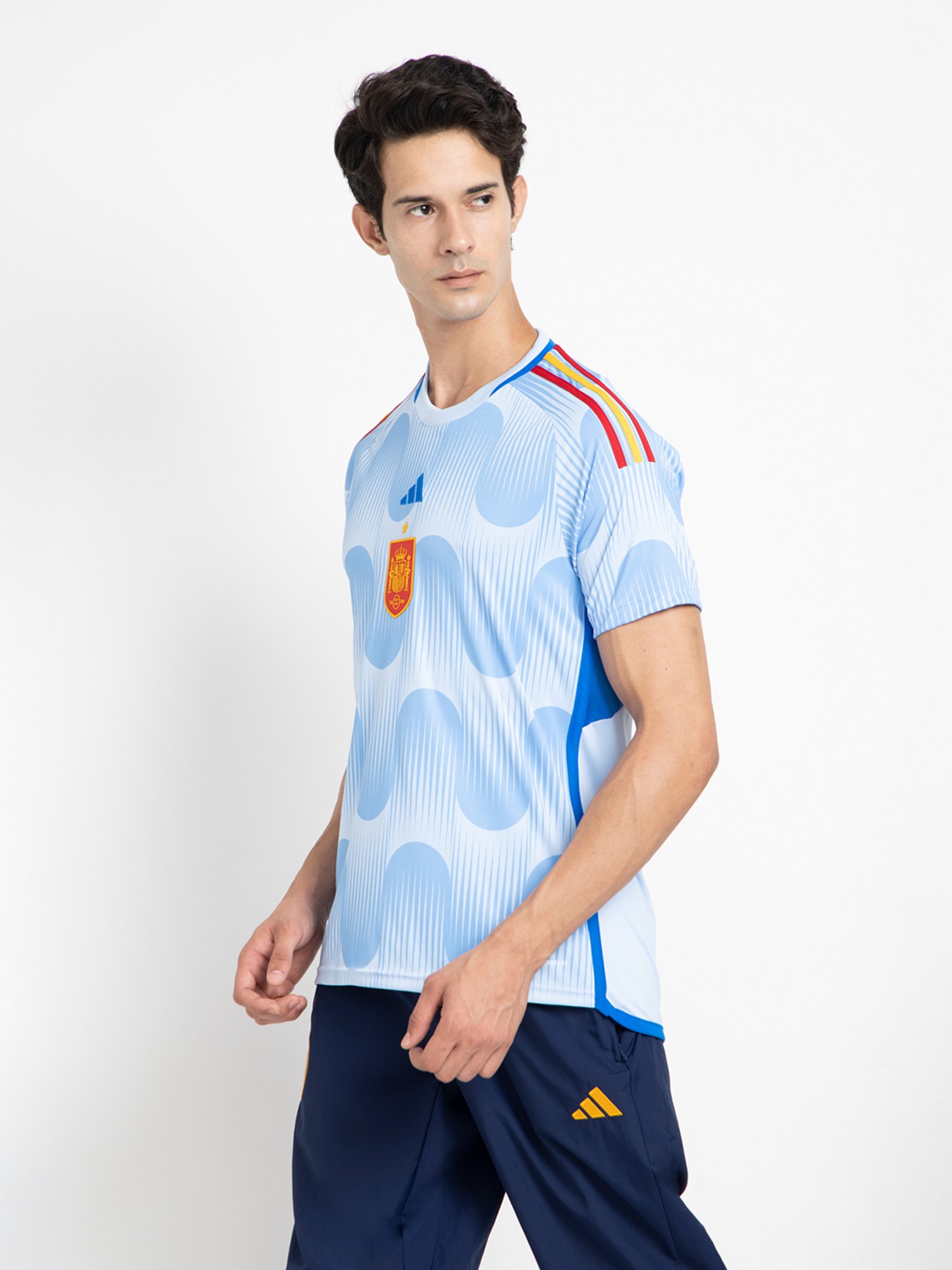 adidas Light Blue SPAIN 22 AWAY Round Neck T-Shirt