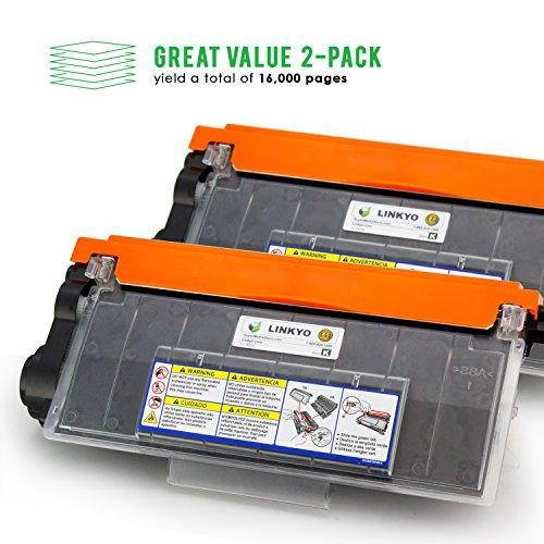 LINKYO Compatible Replacement for Brother TN750 TN-750 TN720 High Yield Toner Cartridge (Black, 2-Pack)