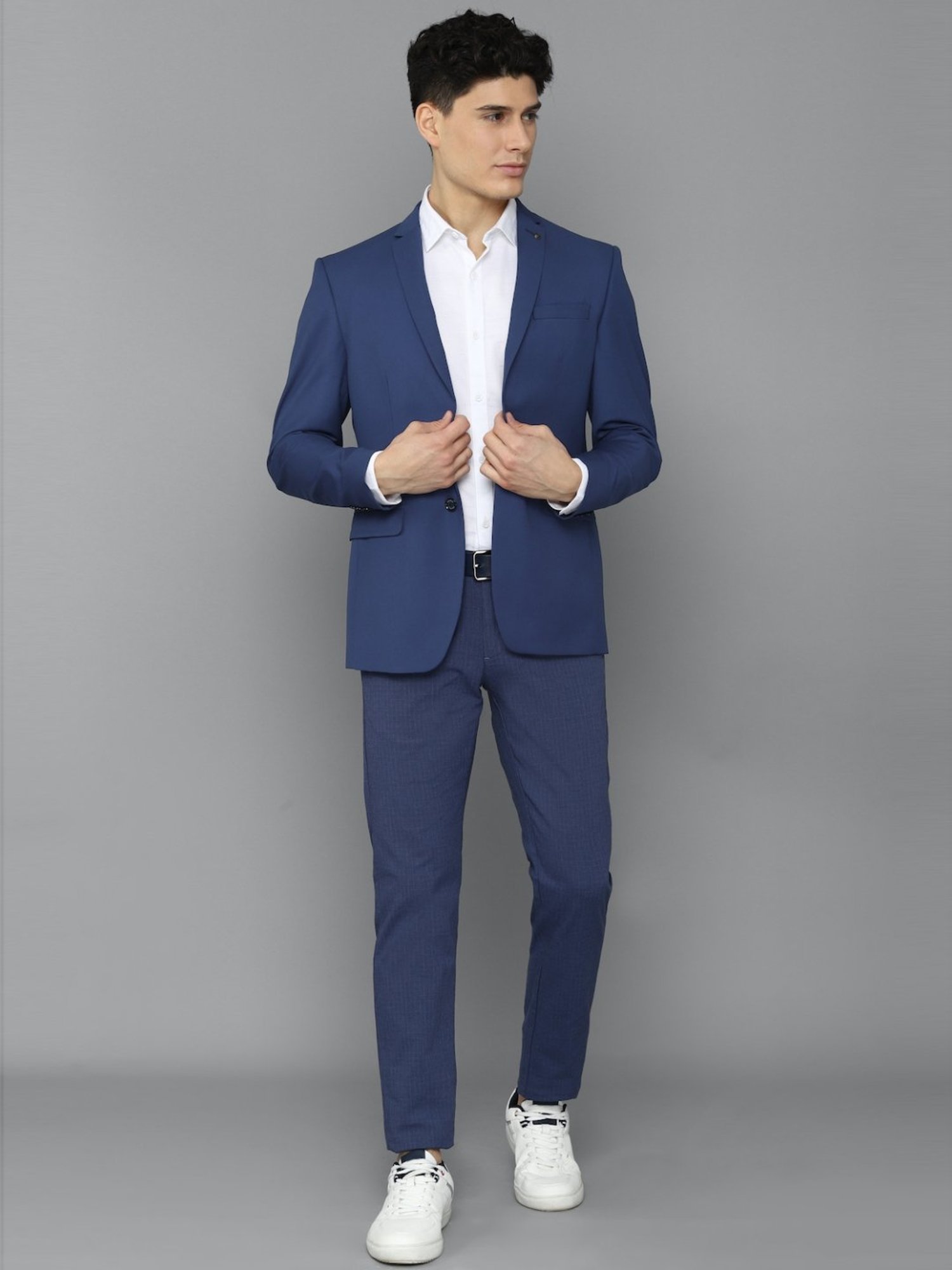 Louis Philippe Light Blue Regular Fit Blazer