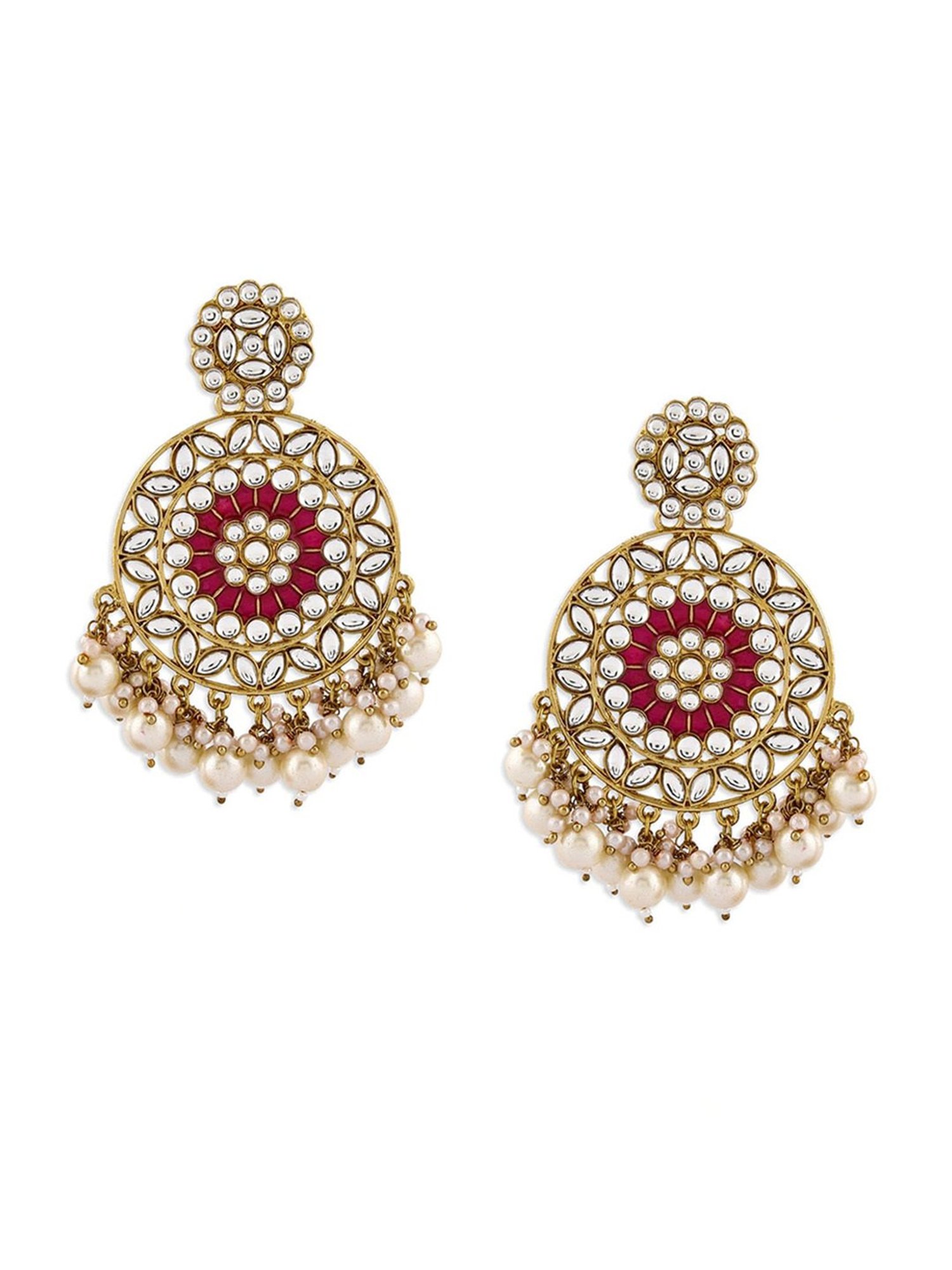 Fida Enamelled Red and Pearl White Dangler