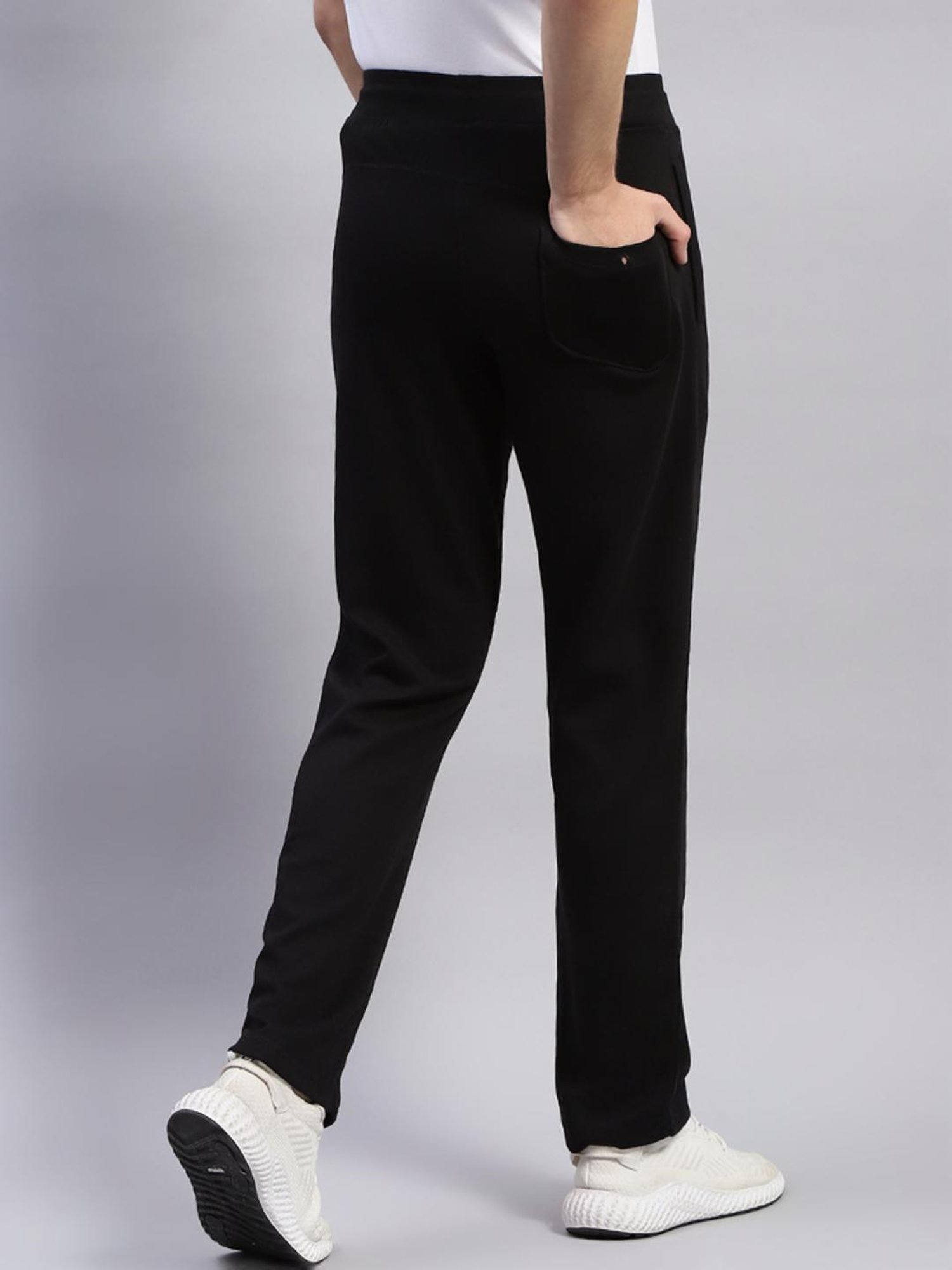 Monte Carlo Black Cotton Regular Fit Trackpants