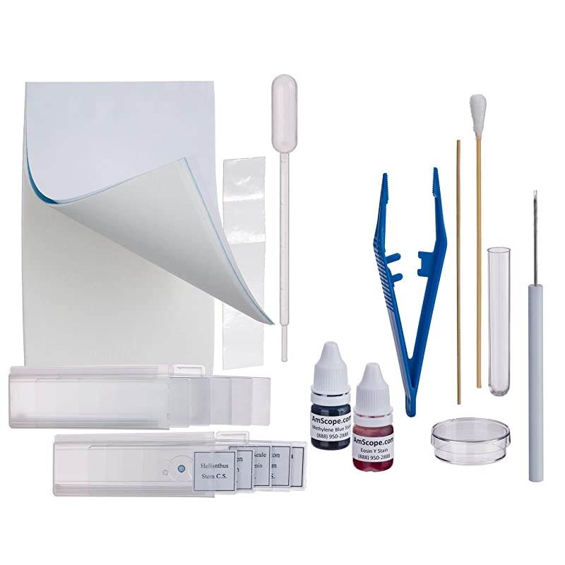 M100CLEDSP14 40X1000X Student Biological Field Microscope with LED Lighting and Slide Preparation Kit