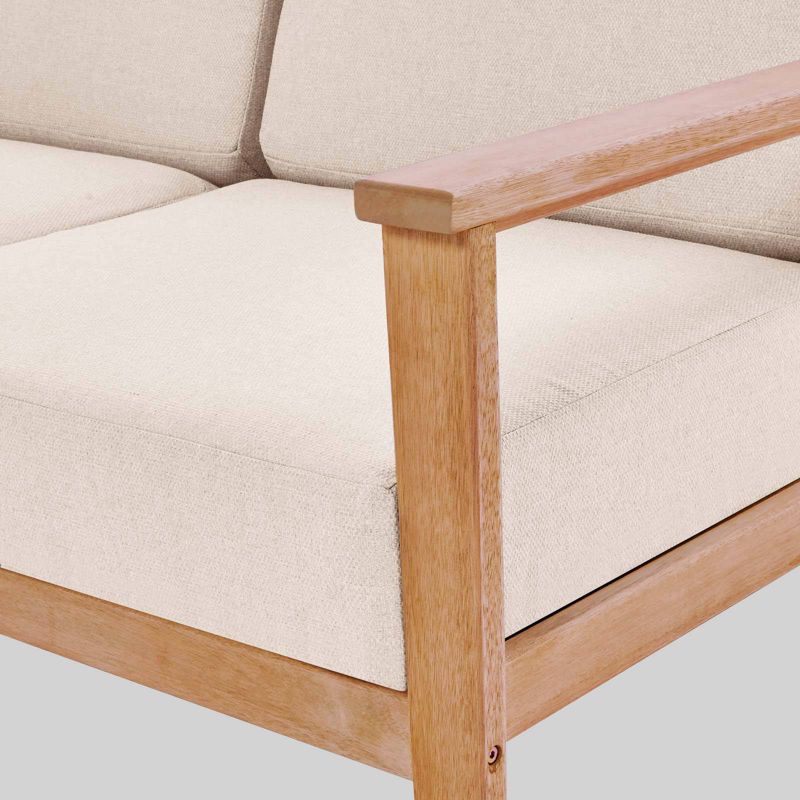 Sedona Outdoor Patio Eucalyptus Wood Left-Facing Loveseat - Natural/Taupe - Modway