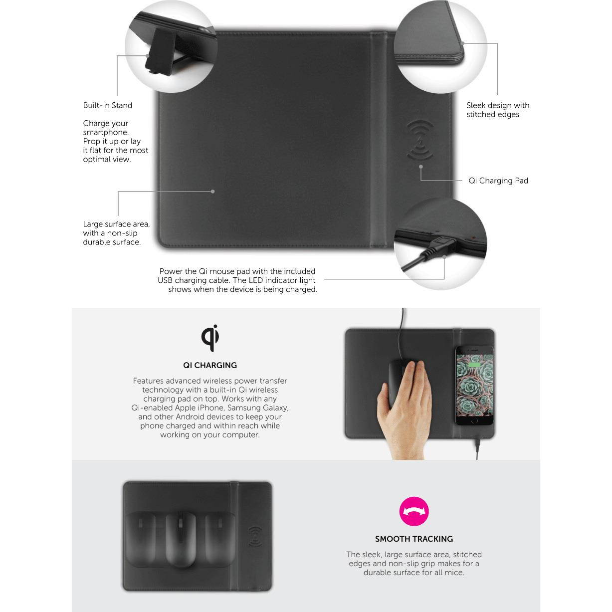 Qi Wireless 10W Charging Mouse Pad