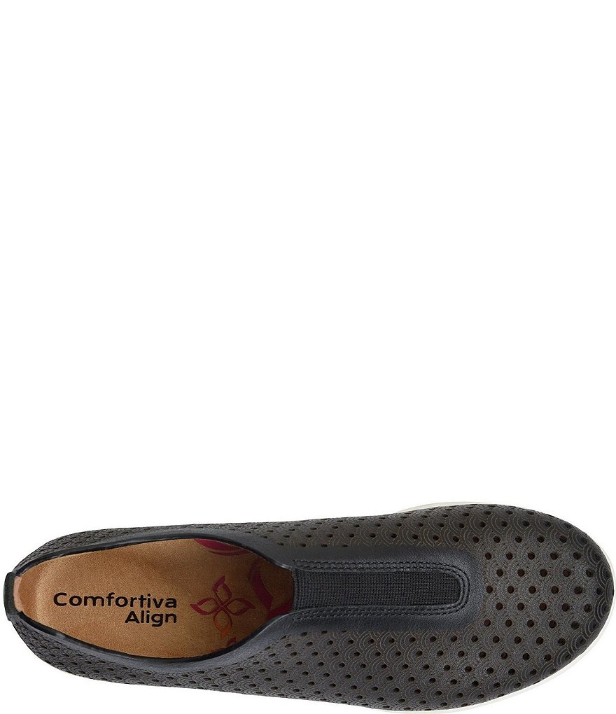 Comfortiva Perlace Perforated Leather Slip-On Sneakers