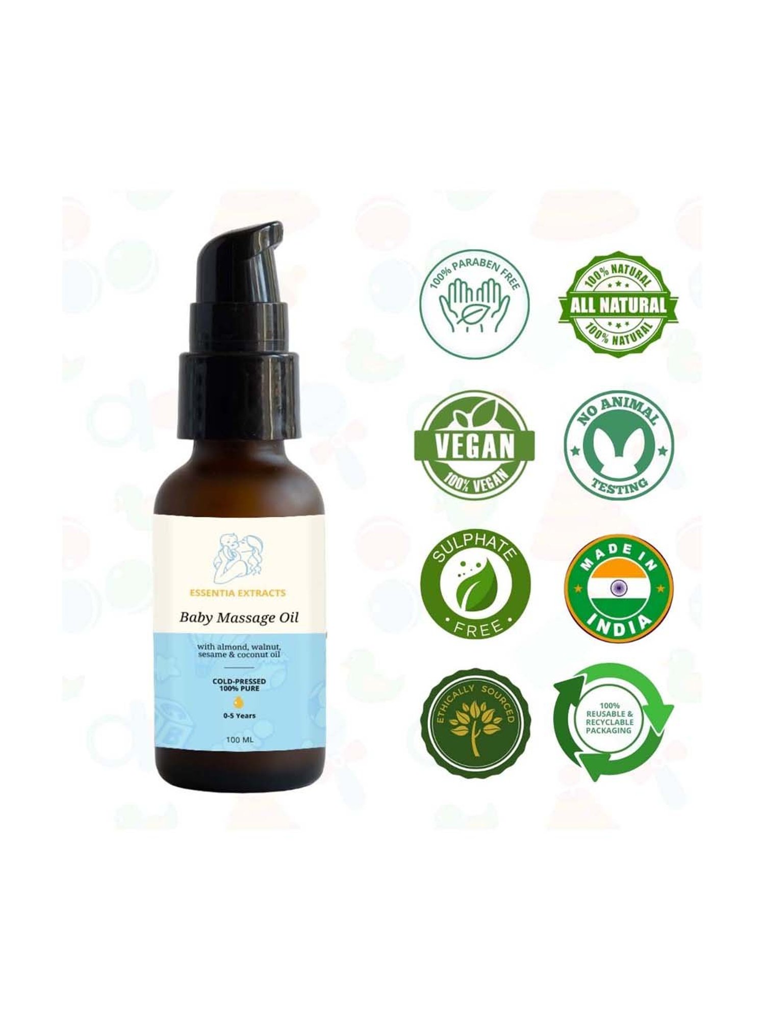 Essentia Extracts Cold-pressed Baby Massage Oils Pack of 2 - 200 ml