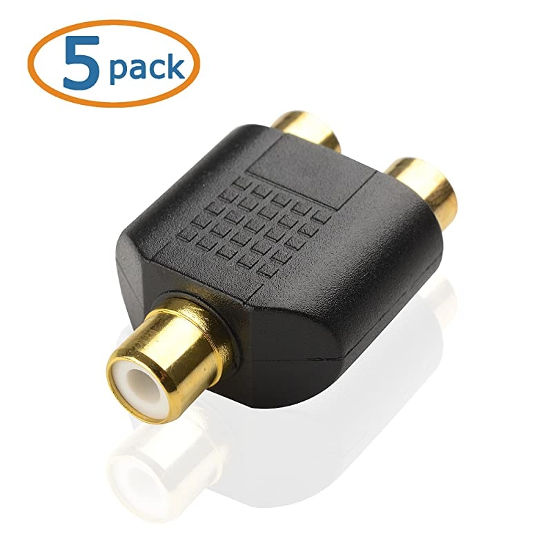 5Pack Gold Plated RCA Split Adapter