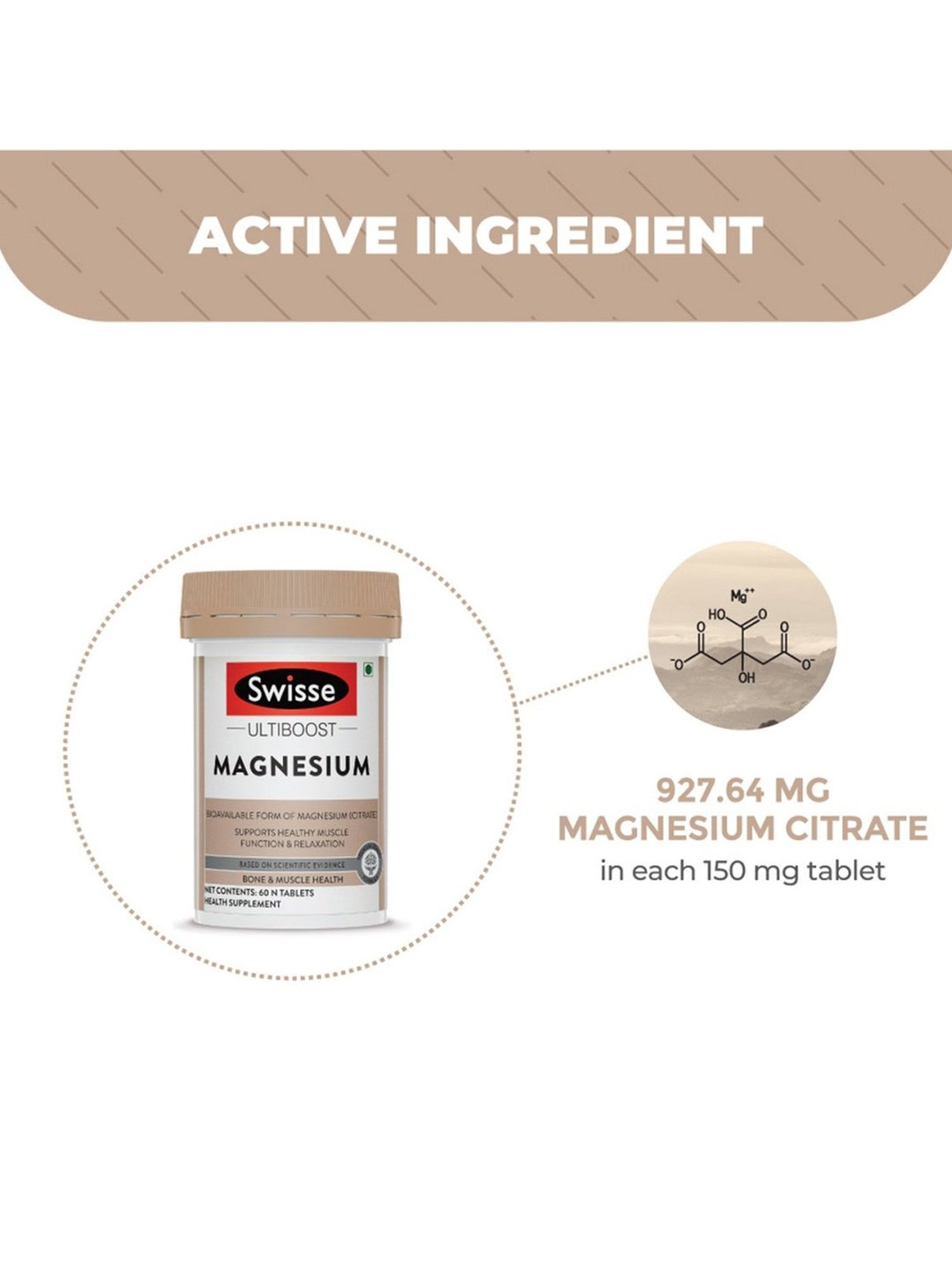 Swisse Ultiboost Magnesium Supplement for Immunity - 60 Tablets