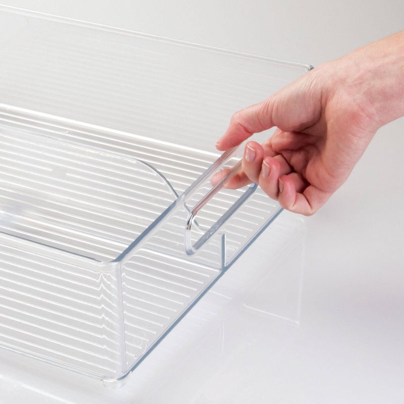 iDESIGN 12"x4" Fridge+Freeze Binz Deep Split Bin with Handle Clear