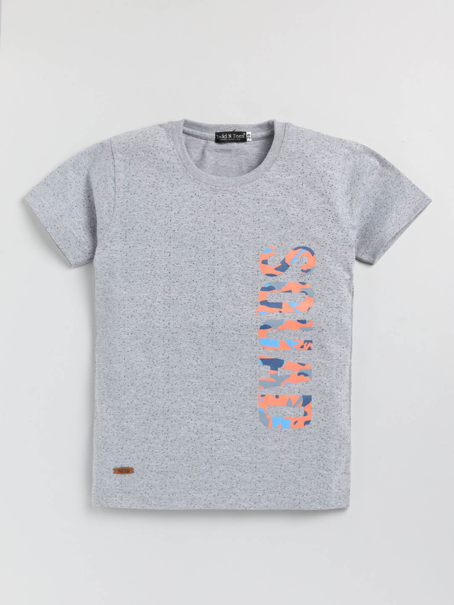 Todd N Teen Kids Grey & Royal Blue Printed T-Shirt with Trackpants