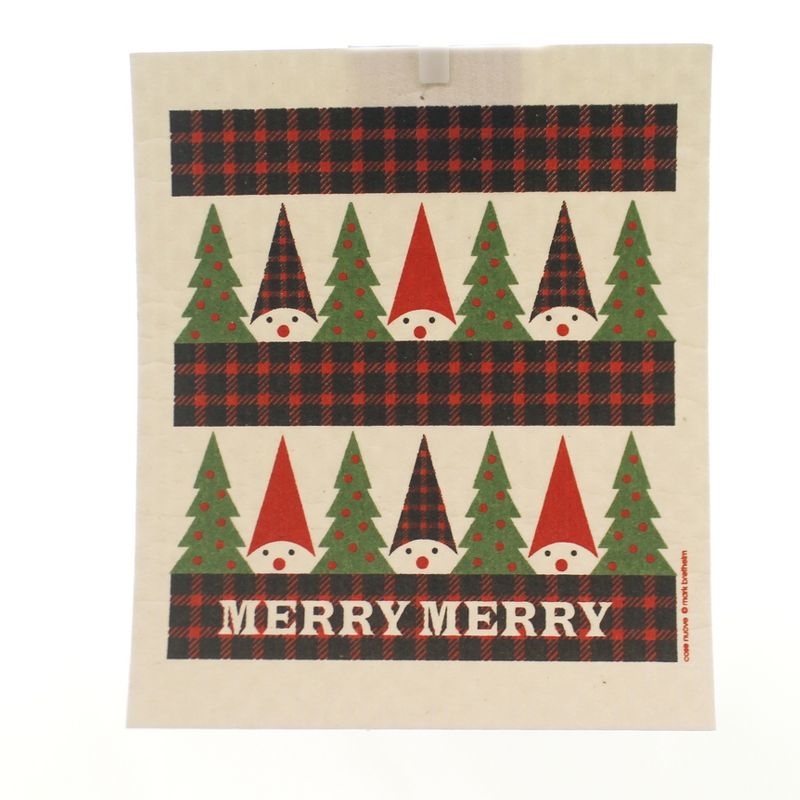 Swedish Dish Cloth 8.0" Plaid Tomte Kitchen Aborbent  -  Dish Cloth