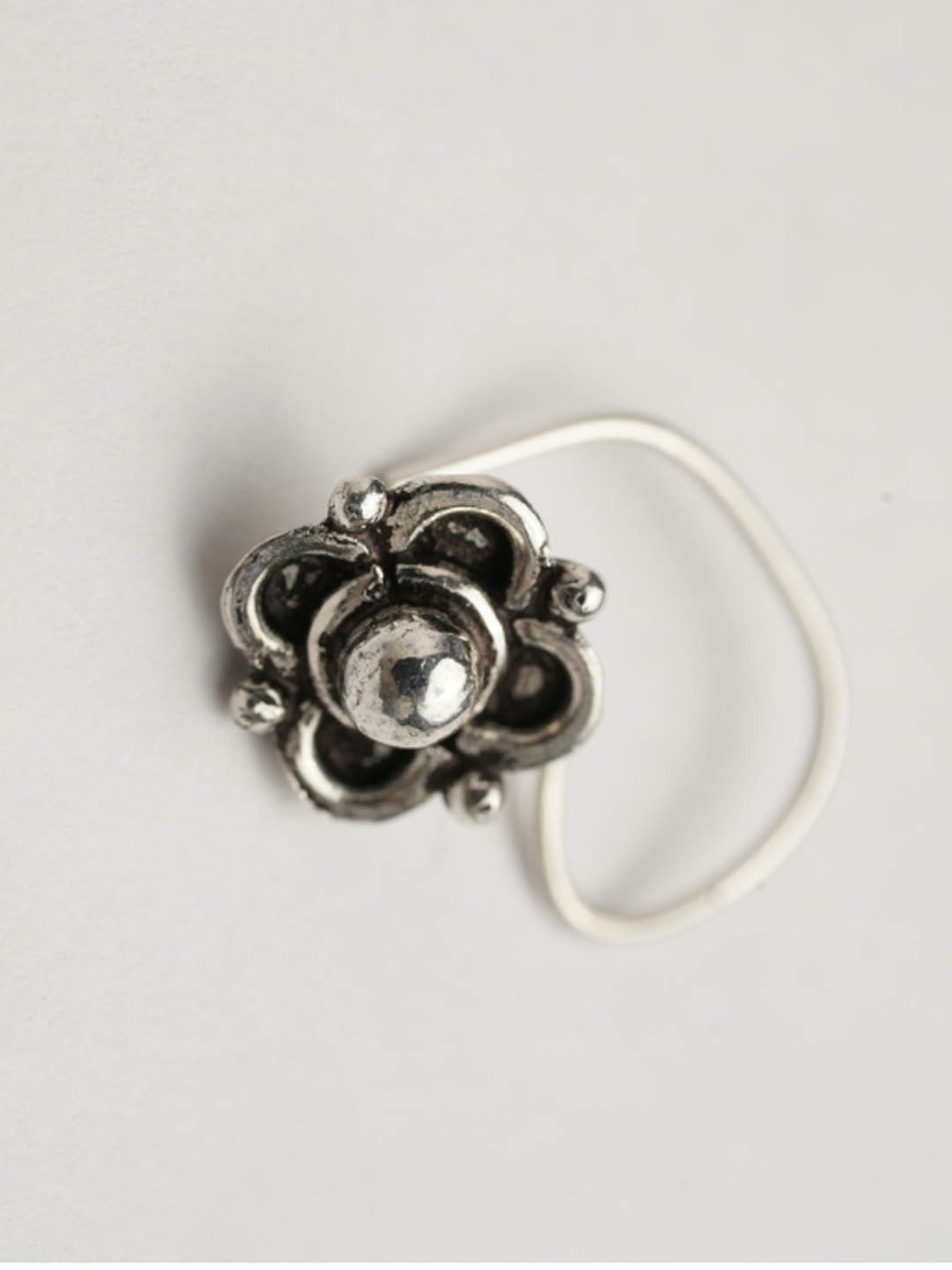 Arte Jewels 92.5 Silver handcrafted Nosepin for Women & Girls