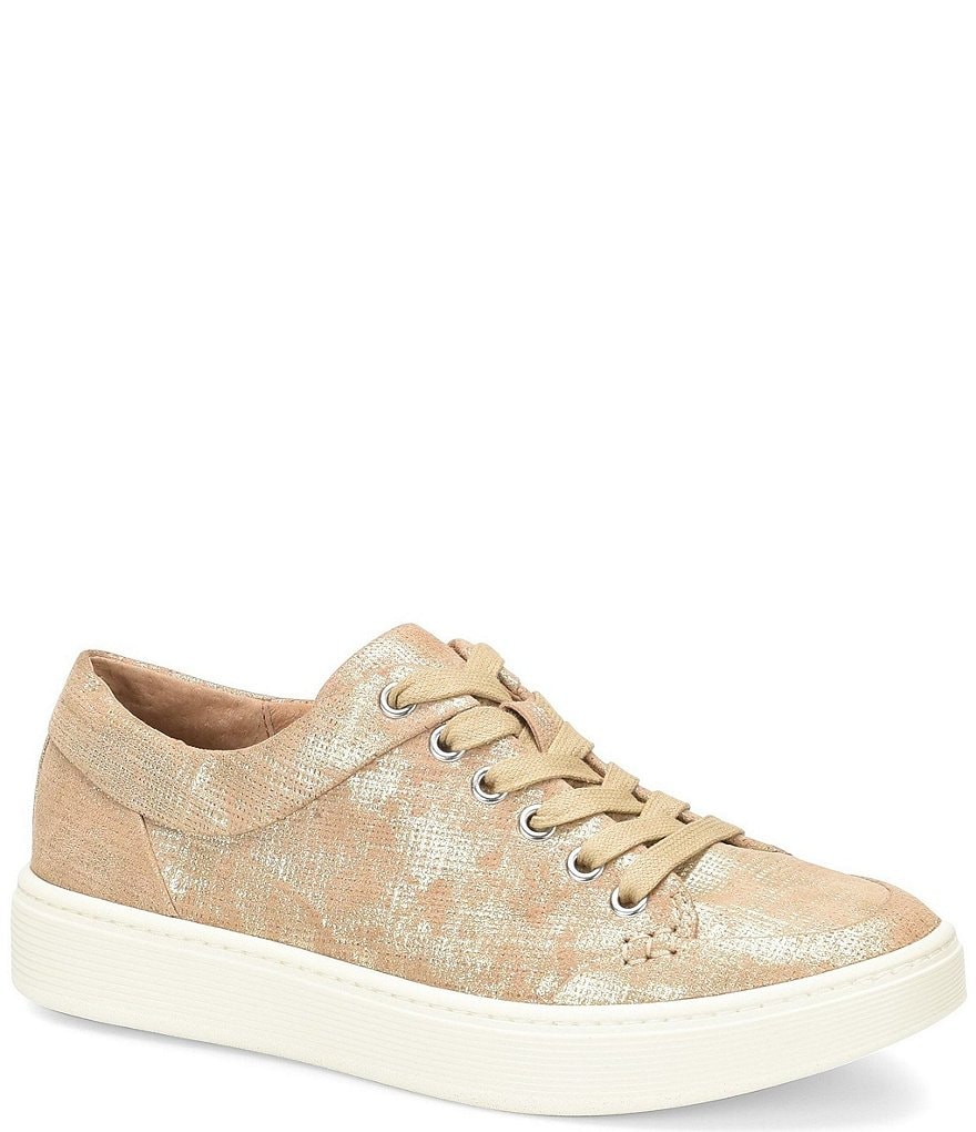 Sofft Sanders Distressed Metallic Suede Sneakers